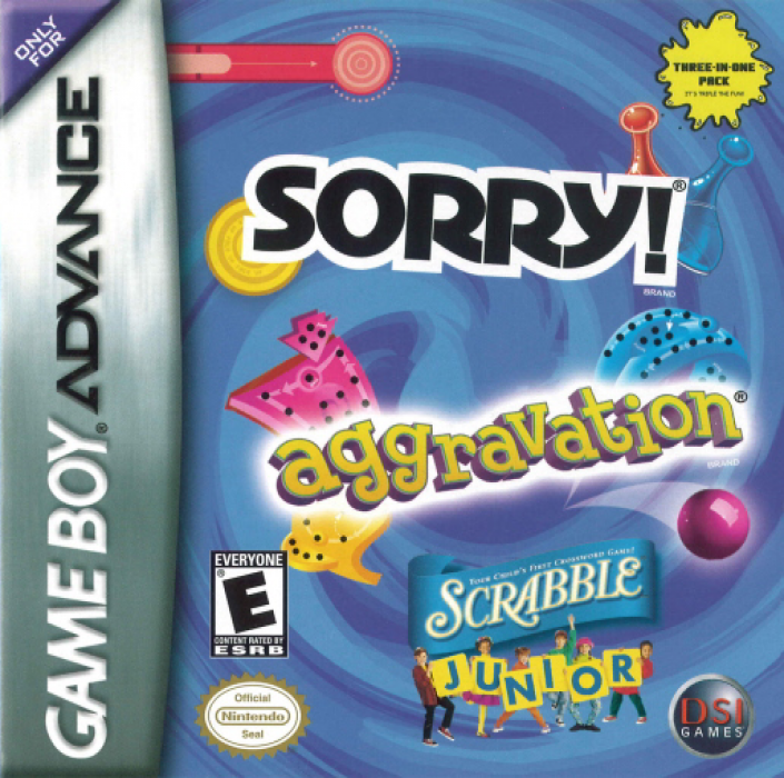Jaquette de Sorry! Aggravation Scrabble Junior