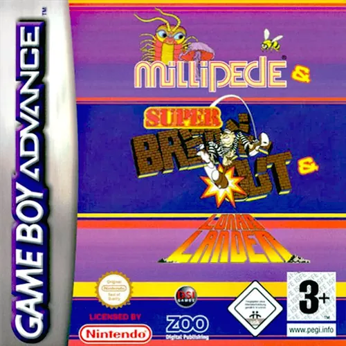 Jaquette de 3 Games in One! : Super Breakout + Millipede + Lunar Lander