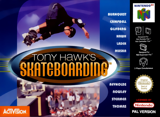 Jaquette de Tony Hawk's Skateboarding