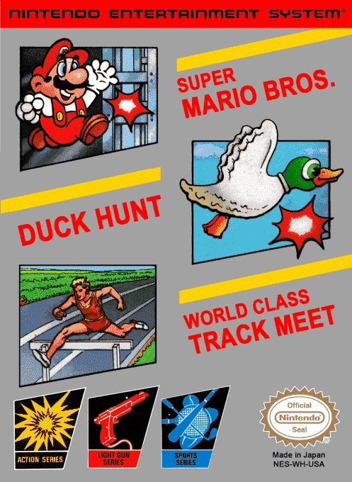 Jaquette de Super Mario Bros. + Duck Hunt + World Class Track Meet