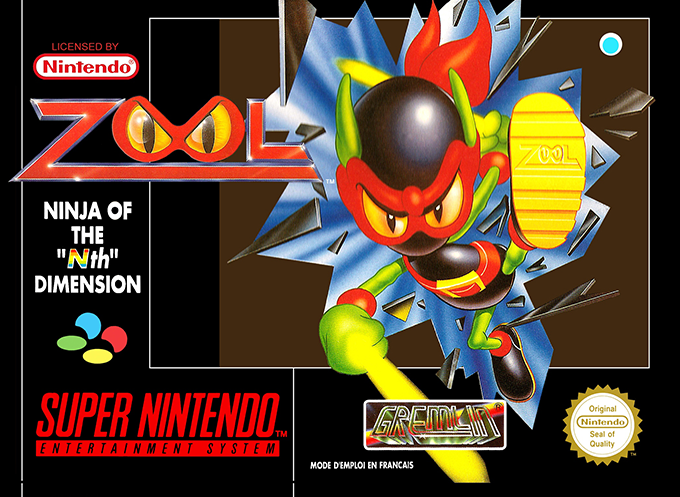 Jaquette de Zool : Ninja of the “Nth” Dimension
