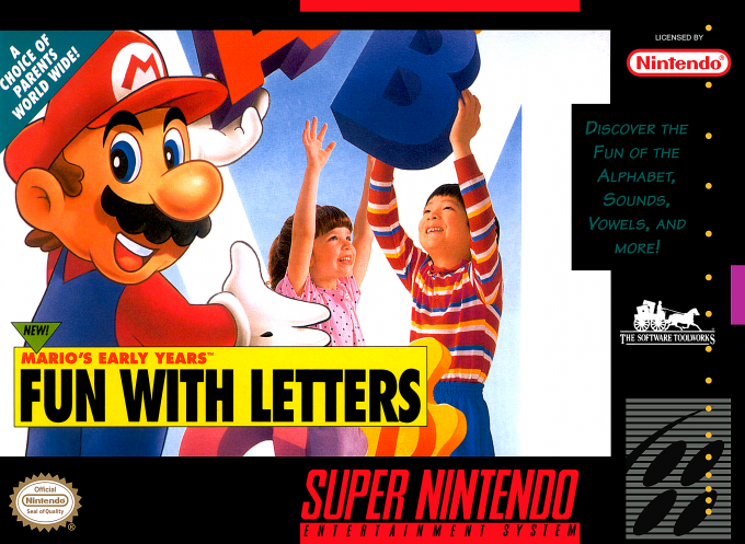 Jaquette de Mario's Early Years! Fun with Letters